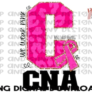 CNA Breast Cancer Design | CNA | Leopard | Pink | PNG Digital Download | Sublimation Design