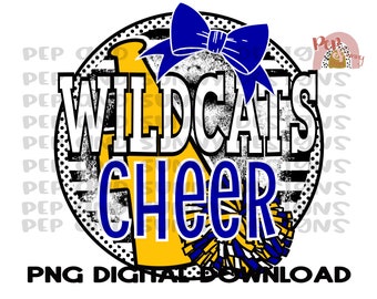 Wildcats Cheer | Cheer Team Design | Dance Team Design | Megaphone | Bow | PNG Digital Download | Sublimation Design