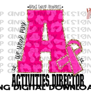 Aktivitäten Direktor Brustkrebs Design | Aktivitäten Direktor | Leopard | Rosa | PNG Digitaler Download | Sublimationsdesign