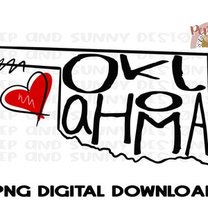 Oklahoma | Hand Drawn| PNG Digital Download | Sublimation Design