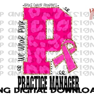 Gerente de Prática Breast Cancer Design | Leopardo | Rosa | Download Digital PNG | Design de Sublimação