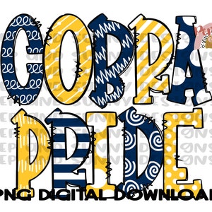Cobra-trots | Diepblauw | Geest Tee-ontwerp | Doodle-ontwerp | PNG digitale download | Sublimatie ontwerp