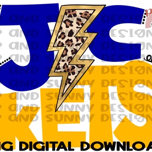 Jackets | Yellowjackets | Leopard Lightning Bolt | Spirit Tee | PNG Digital Download | Sublimation Design