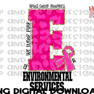 Umweltservice Brustkrebs Design | Leopard | Rosa | PNG Digitaler Download | Sublimationsdesign