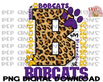 Bobcats Collage | Leopard | PNG Digital Download | Sublimation Design