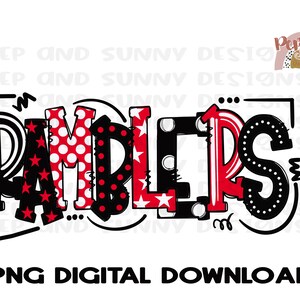 Ramblers | Spirit Tee | Doodle Design | PNG Digital Download | Sublimation Design
