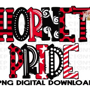 Hornet Pride | Horzels | Spirit Tee | Doodle Design | PNG Digitale Download | Sublimatie Ontwerp