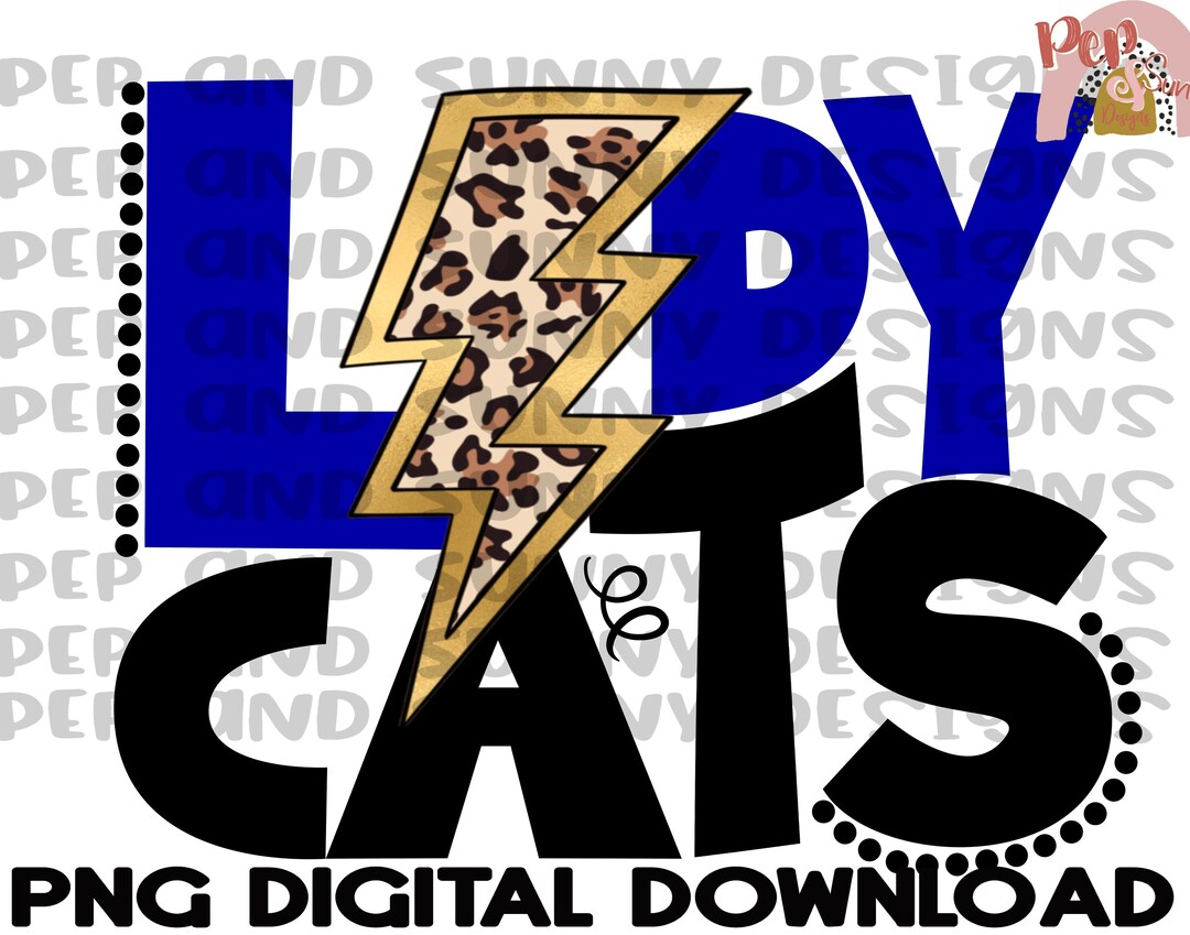 Lady Cats | Lightning Bolt | Spirit Tee | PNG Digital Download ...