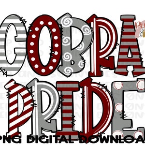 Cobra Pride | Doodle Design | Spirit Tee | PNG Digital Download | Sublimatie Ontwerp
