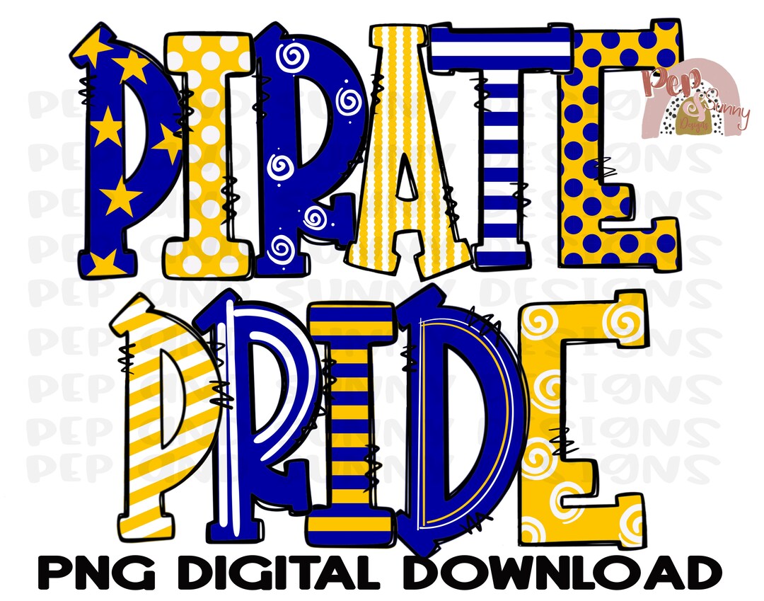 Pirate Pride Pirates Doodle Design Spirit Tee PNG Digital Download