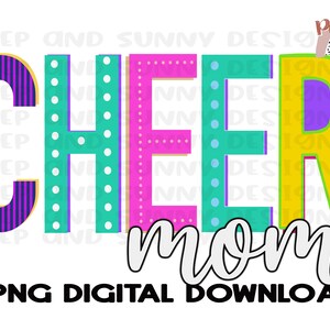 Encouragez maman | Spirit Tee | Design coloré lumineux | PNG Digital Télécharger | Conception de sublimation