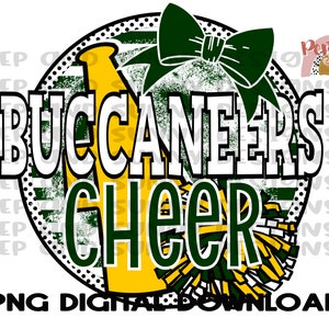 Buccaneers Cheer | Cheer Team Design | Dance Team Design | Megaphone | Bow | PNG Digital Download | Sublimation Design