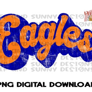 Eagles Retro Design | Distressed | Spirit Tee | PNG Digital Download | Sublimation Design