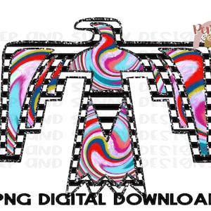 Thunderbird | Black and White Stripes | Neon Swirl | Funky Design | PNG Digital Download | Sublimation Design