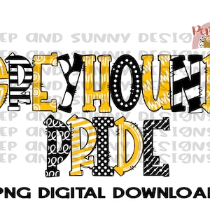 Greyhound Pride / Greyhounds / Doodle Design / Spirit Tee / Download digitale PNG / Sublimation Design