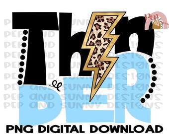 Thunder Leopard Lightning Bolt | Spirit Tee Design | PNG Digital Download | Sublimation Design