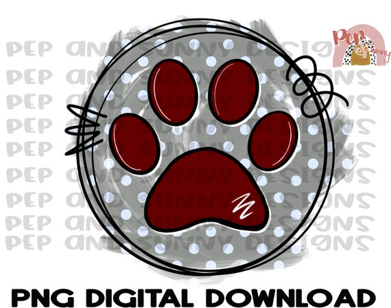 Dog Red Paw Print Wrapping Paper by T-Shirt Mock