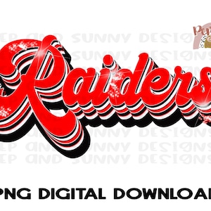 Raiders | Spirit Tee | Retro Glam Design | PNG Digital Download | Sublimation Design