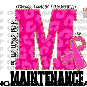 Wartung Brustkrebs Design | Leopard | Rosa | PNG Digitaler Download | Sublimationsdesign