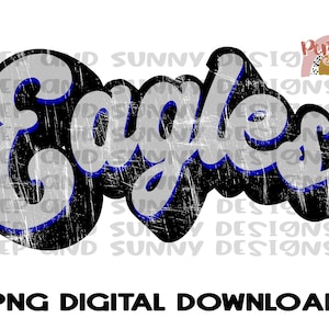 Eagles Retro Design | Distressed | Spirit Tee | PNG Digital Download | Sublimation Design