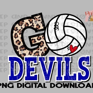 Volleybal Design Duivels | Ga Duivels | Verontrust | Luipaard | PNG digitale download | Sublimatie ontwerp