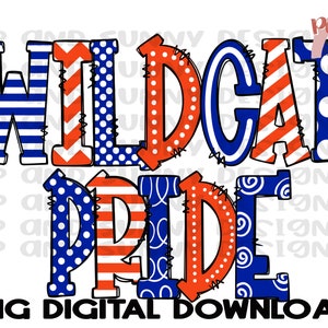 Wildcat Pride | Wildcats | Spirit Tee | Doodle Design | PNG Digital Download | Sublimation Design