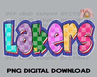 Lakers Checkerboard Fabric Texture Design | Spirit Tee Design | PNG Digital Download | Sublimation Design