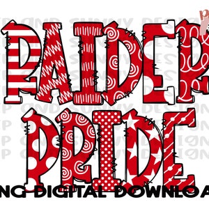Raider Pride | Spirit Tee | Doodle Design | PNG Digital Download | Sublimation Design