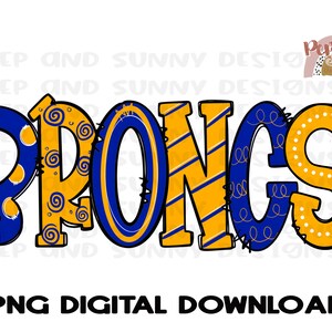 Broncs | Doodle Design  | Mascot | Spirit Tee  | PNG Digital Download | Sublimation Design