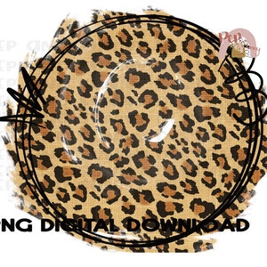 Leopard Circle | Doodle | PNG Digital Download | Sublimation Design