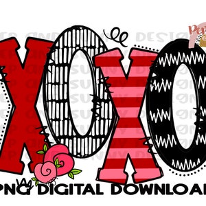 | XOXO Conception de la Saint-Valentin| | de conception Doodle PNG Digital Download | Conception de sublimation
