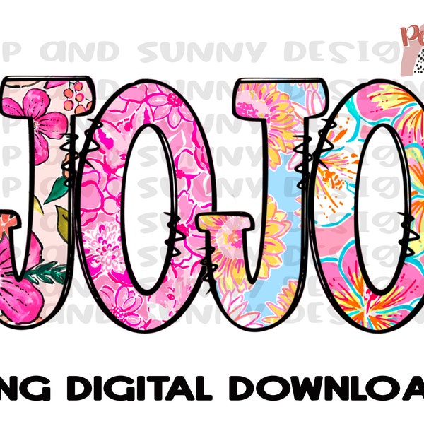 Jojo Florals Doodle Design | PNG Digital Download | Sublimation Design