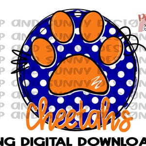 Cheetahs | Paw Print | Paw | Spirit Tee Design | Polka Dots Circle Design | PNG Digital Download | Sublimation Design