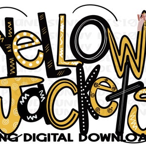 Yellowjackets | Spirit Tee | Mascot | PNG Digital Download | Sublimation Design