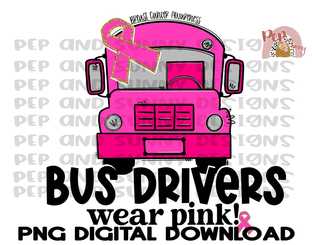 Pink Drivers Icon Bus Drivers Wear Pink Glitter Breast Cancer Design | Leopard | Pink ...