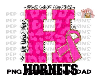 Hornets | Breast Cancer Design | Leopard | Pink | PNG Digital Download | Sublimation Design