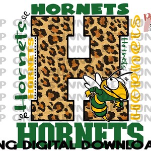 Hornets Collage | Leopard | PNG Digital Download | Sublimation Design