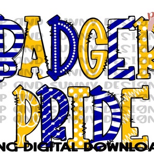 Badger Pride | Doodle Design | Spirit Tee | PNG Digital Download | Sublimation Design