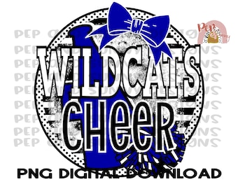 Wildcats Cheer | Cheer Team Design | Dance Team Design | Megaphone | Bow | PNG Digital Download | Sublimation Design