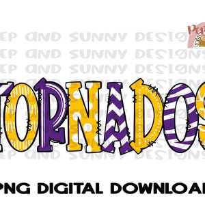 Tornados | Doodle Design | Spirit Tee Design | PNG Digital Download | Sublimation Design
