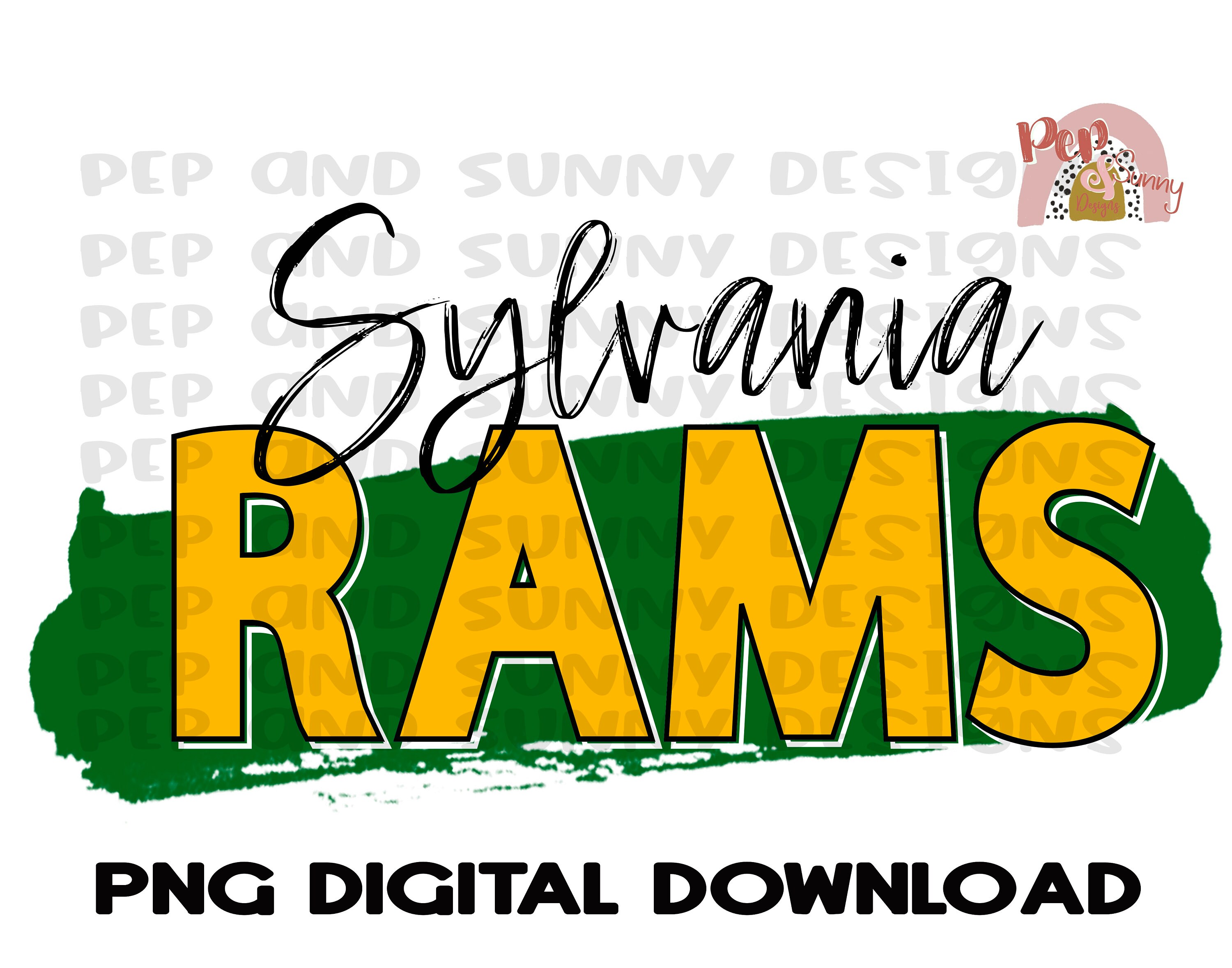 Rams | SYLVANIA Rams | School Colors | Spirit Tee | PNG Digital Download | Sublimation Design