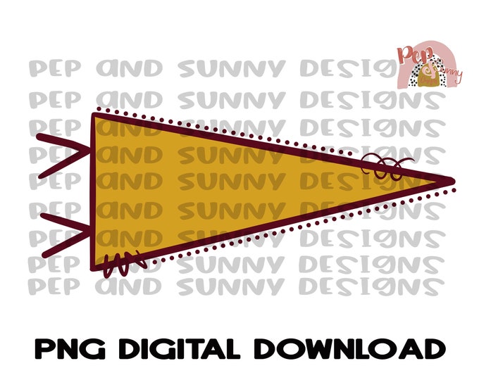Pennant Maroon and Gold Blank Design | Spirit Tee | PNG Digital ...