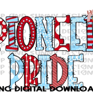 Pioneer Pride / Pioneros / Spirit Tee / Diseño Doodle / Descarga digital PNG / Diseño de sublimación