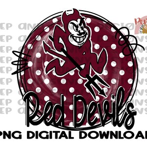 Rode Duivels | Stippen | Geest T-shirt | PNG digitale download | Sublimatie ontwerp