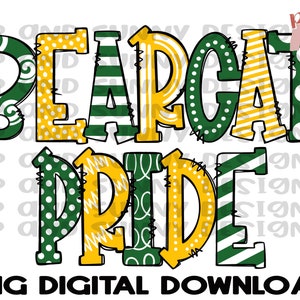 Bearcat Pride | Doodle Design | Mascot | Spirit Tee | PNG Digital Download | Sublimation Design