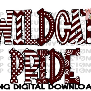 Wildcat Pride | Wildcats | Spirit Tee | Doodle Design | PNG Digital Download | Sublimatie Ontwerp