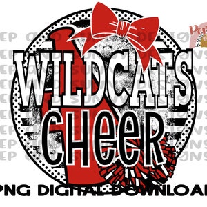 Wildcats Cheer | Cheer Team Design | Dance Team Design | Megaphone | Bow | PNG Digital Download | Sublimation Design