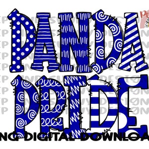 Panda Pride | Doodle Design | Spirit Tee | PNG Digitaler Download | Sublimationsdesign