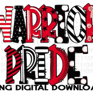 Warrior Pride | Doodle Design | Spirit Tee | PNG Digital Download | Sublimation Design