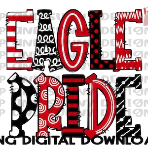 Eagle Pride | Doodle Design | Spirit Tee | PNG Digital Download | Sublimation Design
